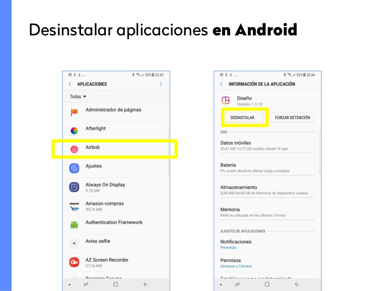 Desinstalar aplicaciones Android