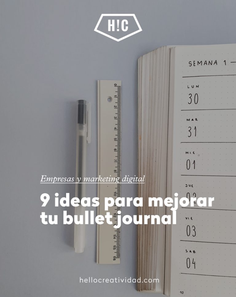 Imagen portada 9 ideas para mejorar tu bullet journal
